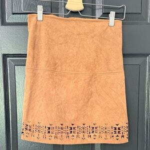 Xhilaration 2010s Camel Pencil Skirt with Geometric Cutouts